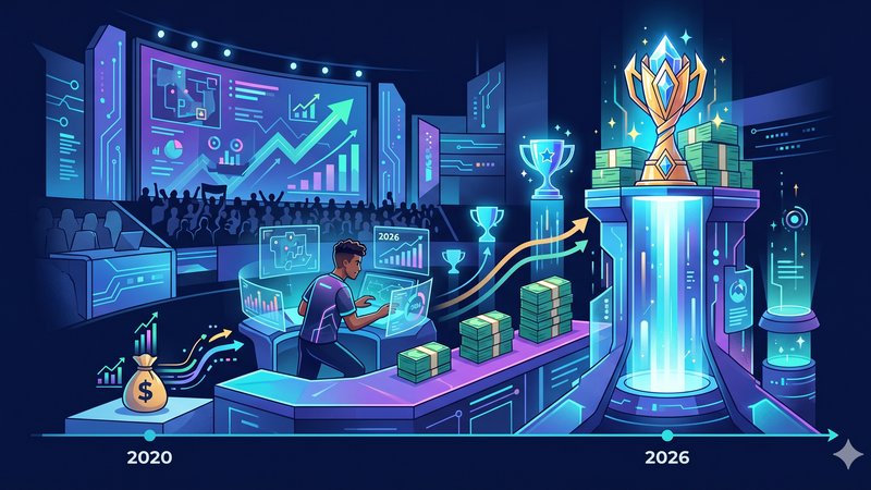 Современная иллюстрация эволюции призовых фондов в тактических играх для блога рейтинга денежных стратегий